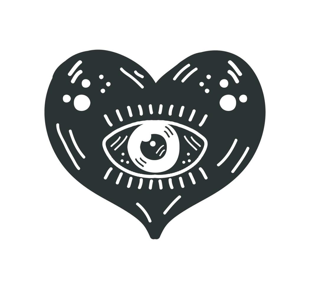 heart with eye esoteric vector