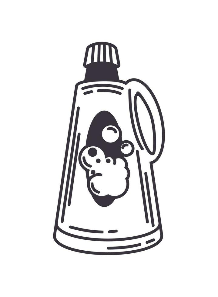 detergent bottle cleaning doodle icon isolated vector