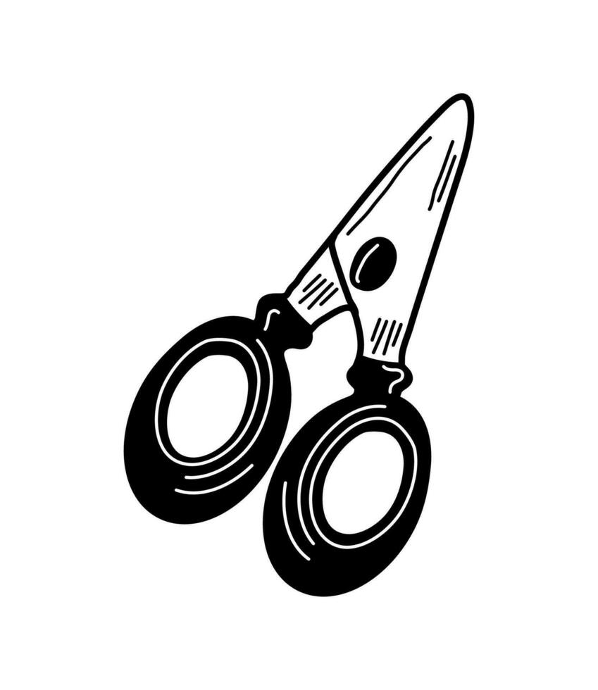 scissors supply doodle icon isolated vector