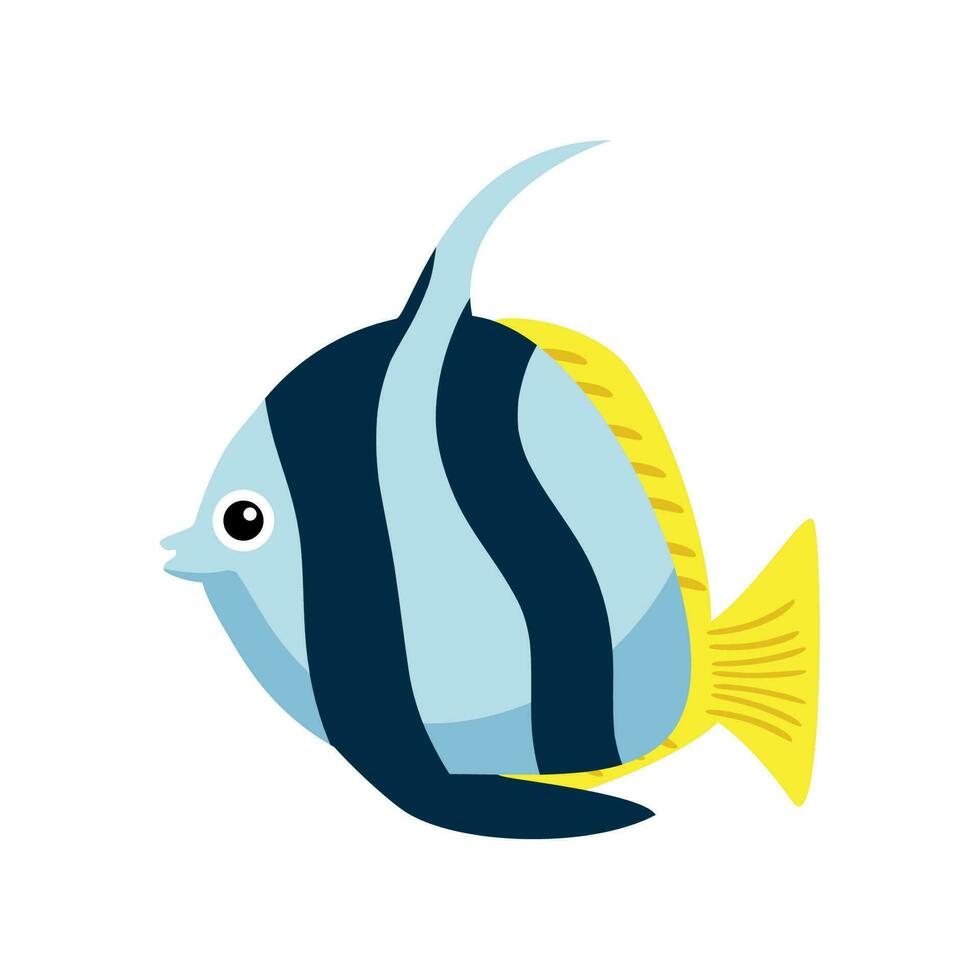 icono de pescado rayado vector