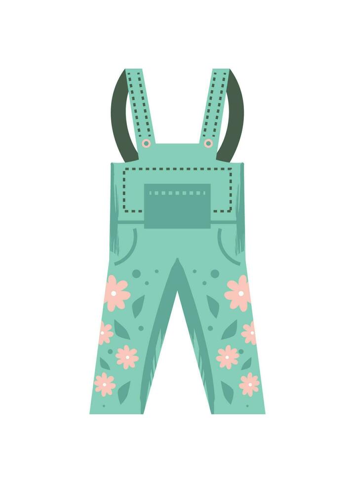 gardening overalls icon vector