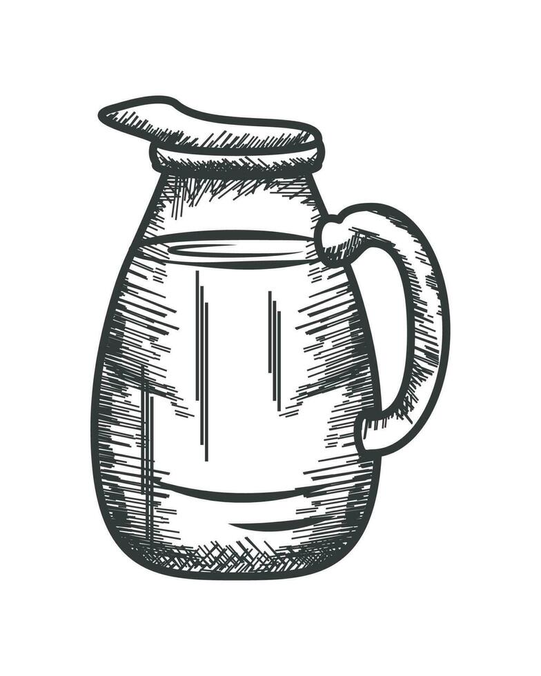 pitcher with milk vector