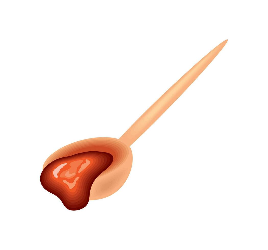 bbq sauce in spoon vector