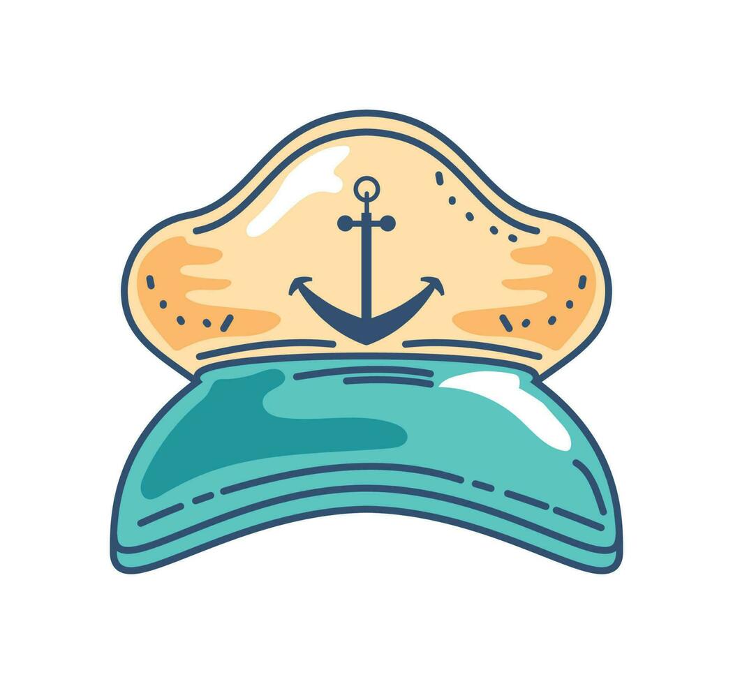 marinero sombrero náutico icono aislado vector