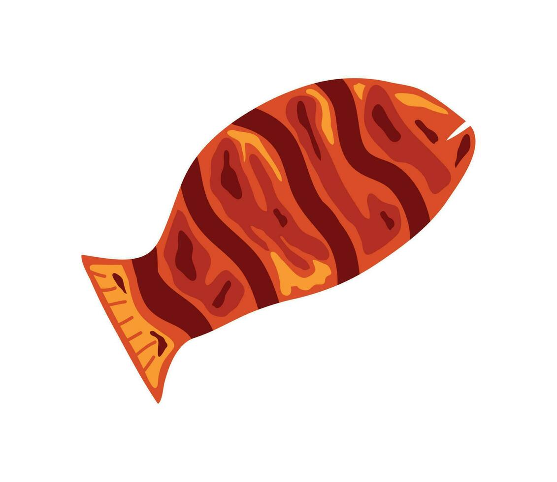 roasted fish isolated icon design vector