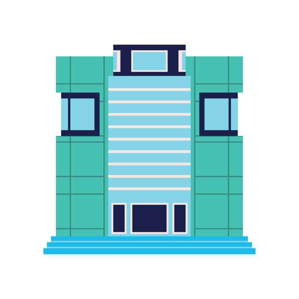 edificio plano diseño vector