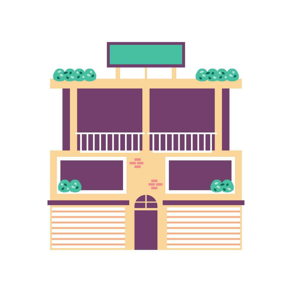 commercial building flat vector