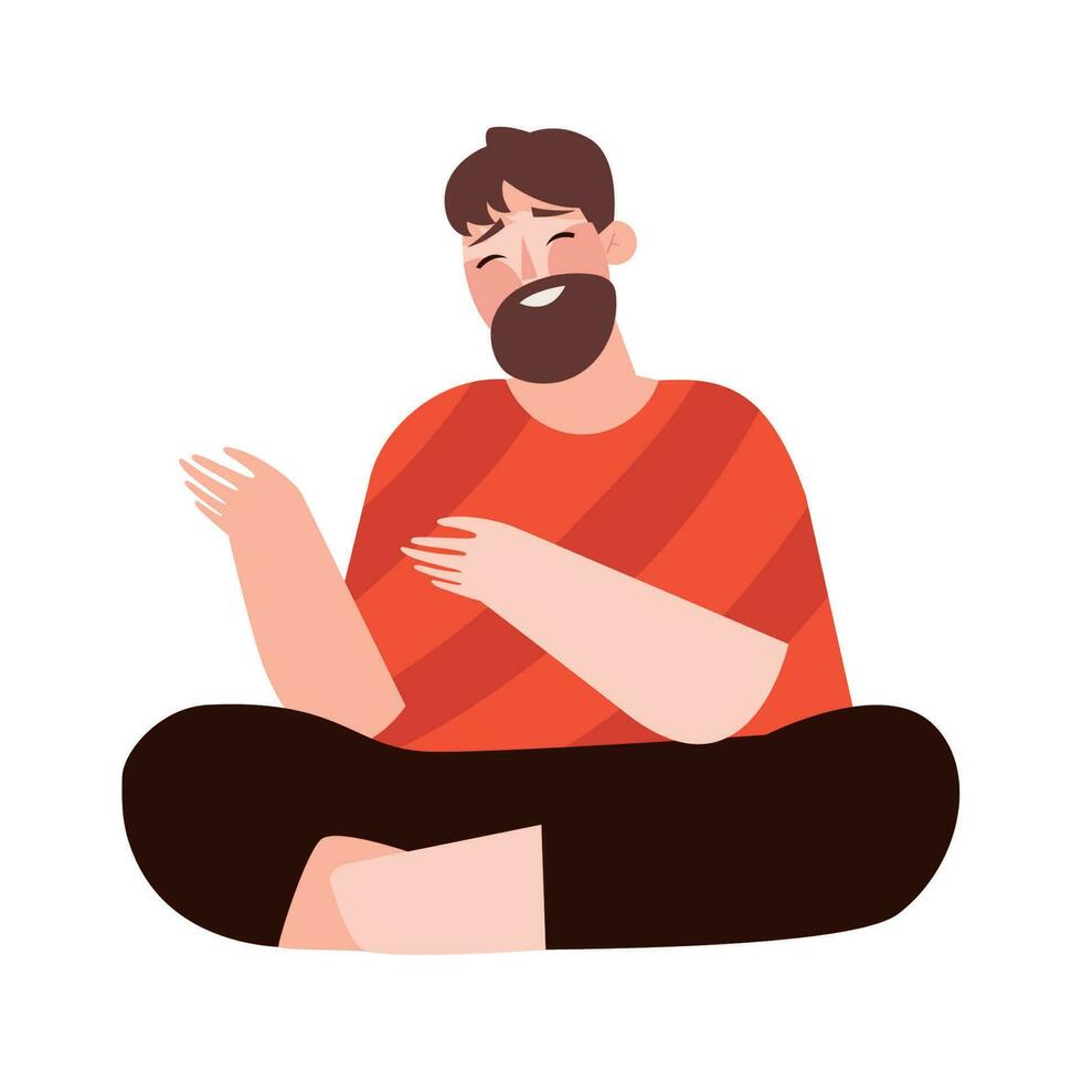 bearded man character vector