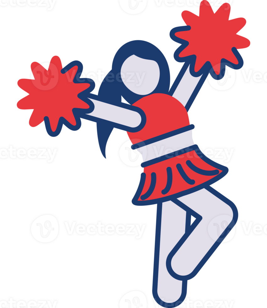 cheerleader girl character icon isolated png