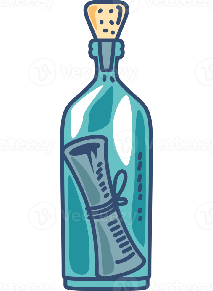 message in bottle nautical icon isolated png