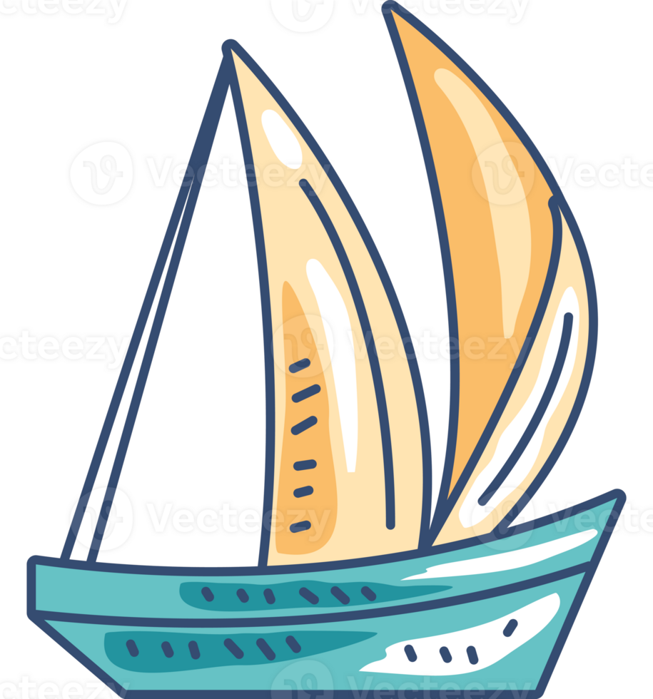 sailboat nautical icon isolated design png