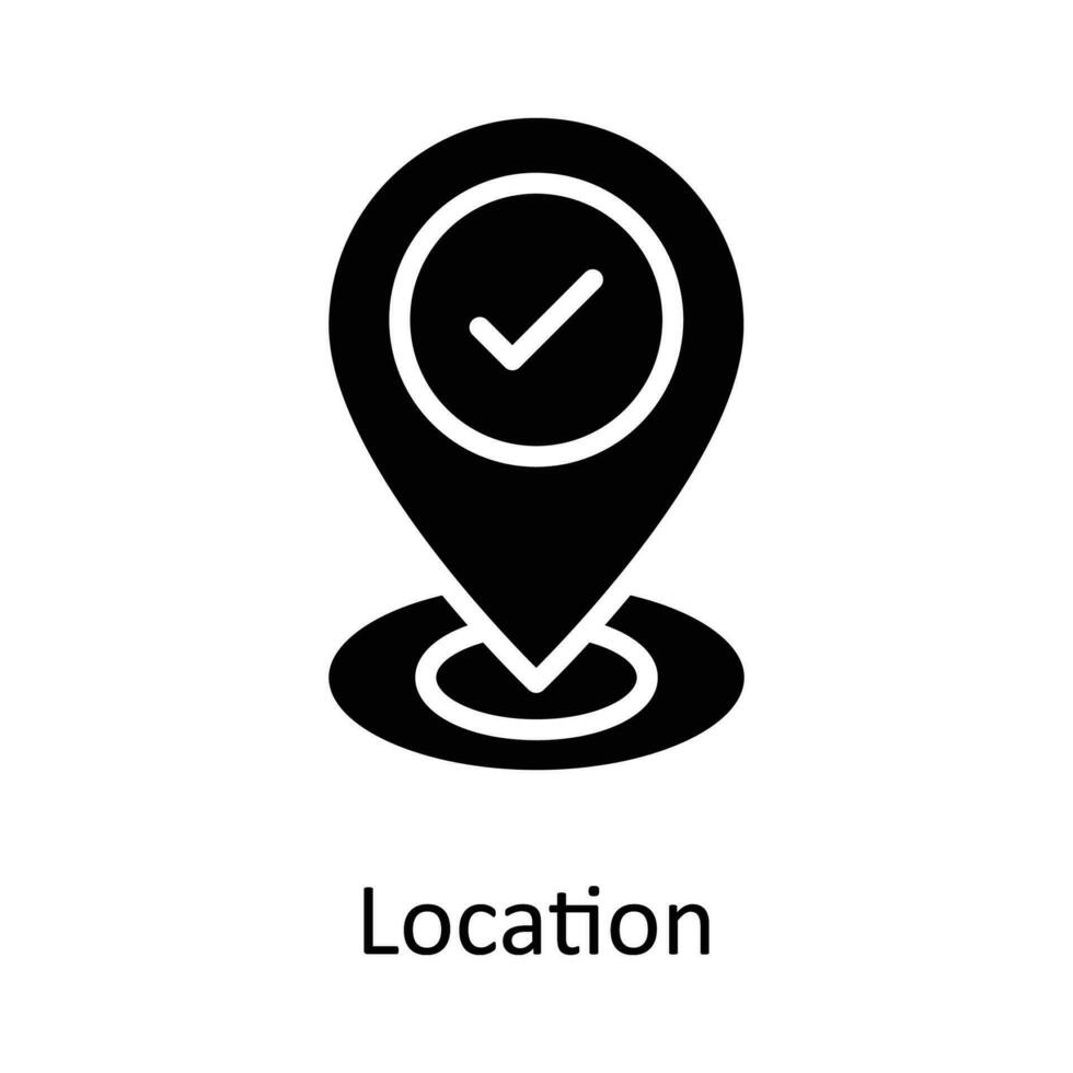 Location Vector  Solid Icon Design illustration. User interface Symbol on White background EPS 10 File