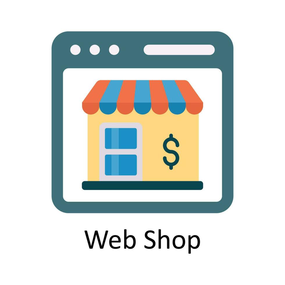 Web Shop Vector  Flat Icon Design illustration. Ecommerce and shopping Symbol on White background EPS 10 File
