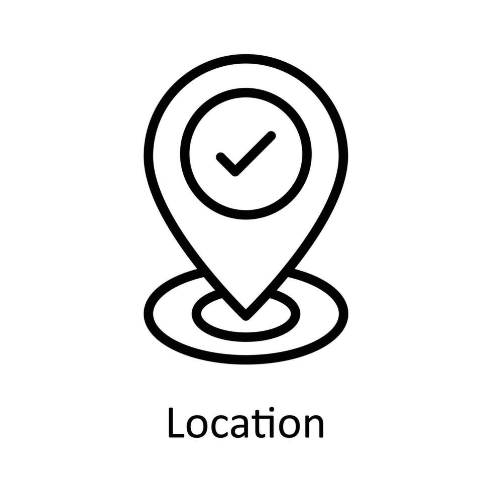 Location Vector  outline Icon Design illustration. User interface Symbol on White background EPS 10 File