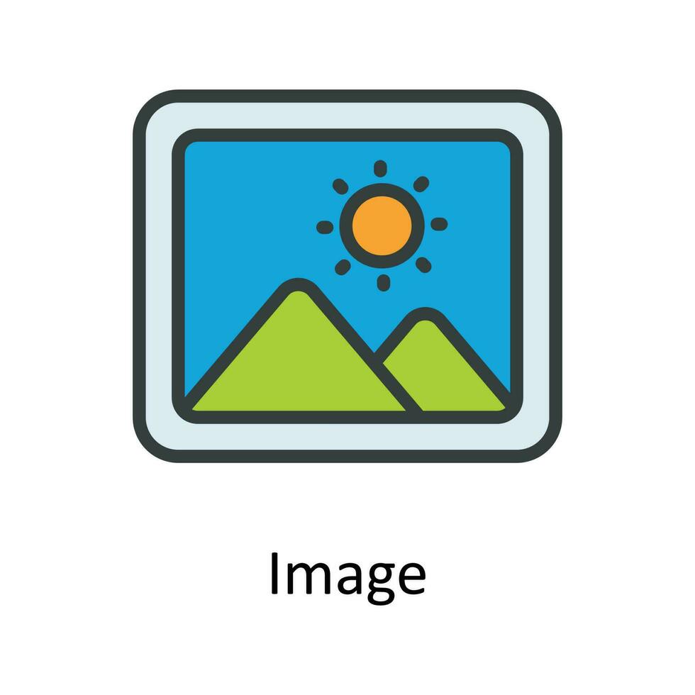 Image Vector Fill outline Icon Design illustration. User interface Symbol on White background EPS 10 File