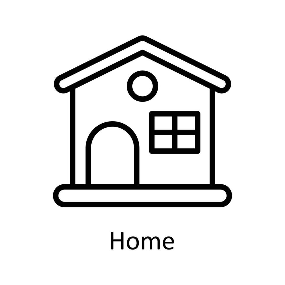 Home Vector  outline Icon Design illustration. User interface Symbol on White background EPS 10 File