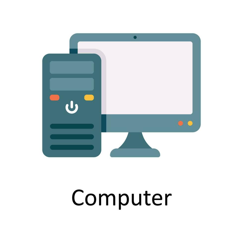 Computer Vector  Flat Icon Design illustration. Sports and games  Symbol on White background EPS 10 File