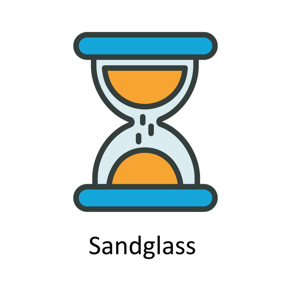 Sand glass  Vector Fill outline Icon Design illustration. User interface Symbol on White background EPS 10 File