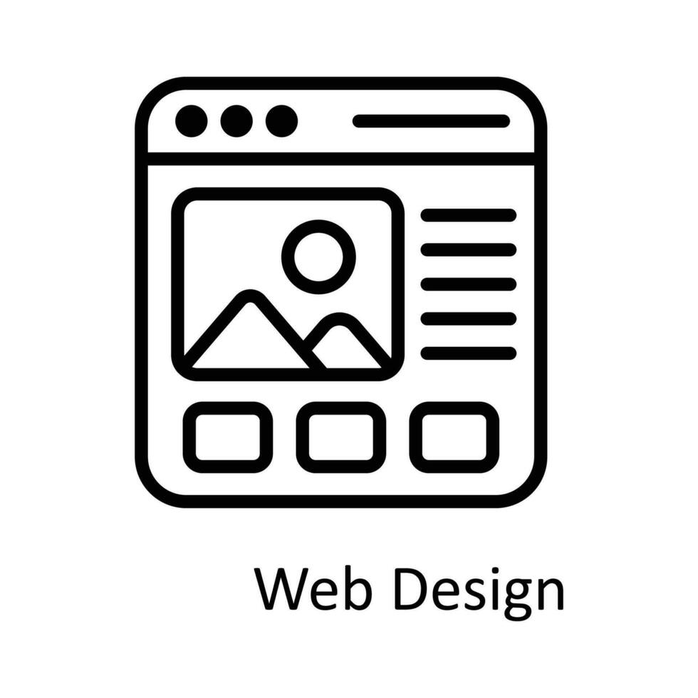Web Design  Vector  outline Icon Design illustration. Seo and web Symbol on White background EPS 10 File