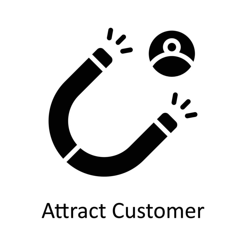 Attract Customer Vector Solid Icon Design illustration. Seo and web Symbol on White background EPS 10 File
