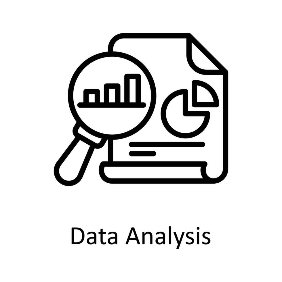 Data Analysis Vector  outline Icon Design illustration. Seo and web Symbol on White background EPS 10 File