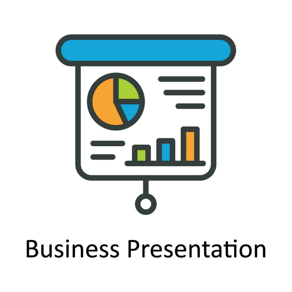 Business Presentation Vector Fill outline Icon Design illustration. Seo and web Symbol on White background EPS 10 File