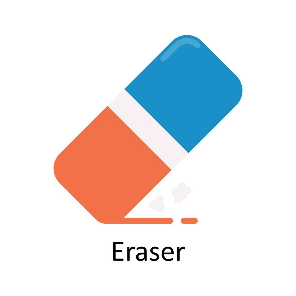 Eraser Vector Flat Icon Design illustration. Education and ...