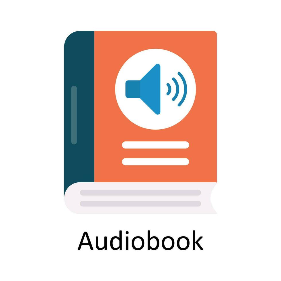 Audio book Vector  Flat Icon Design illustration. Education and learning Symbol on White background EPS 10 File