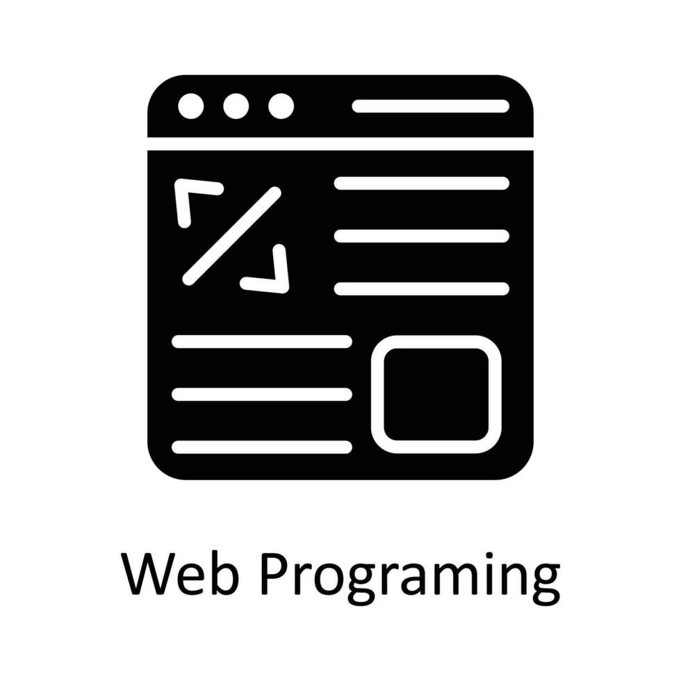 Web Programming Vector Solid Icon Design illustration. Seo and web Symbol on White background EPS 10 File