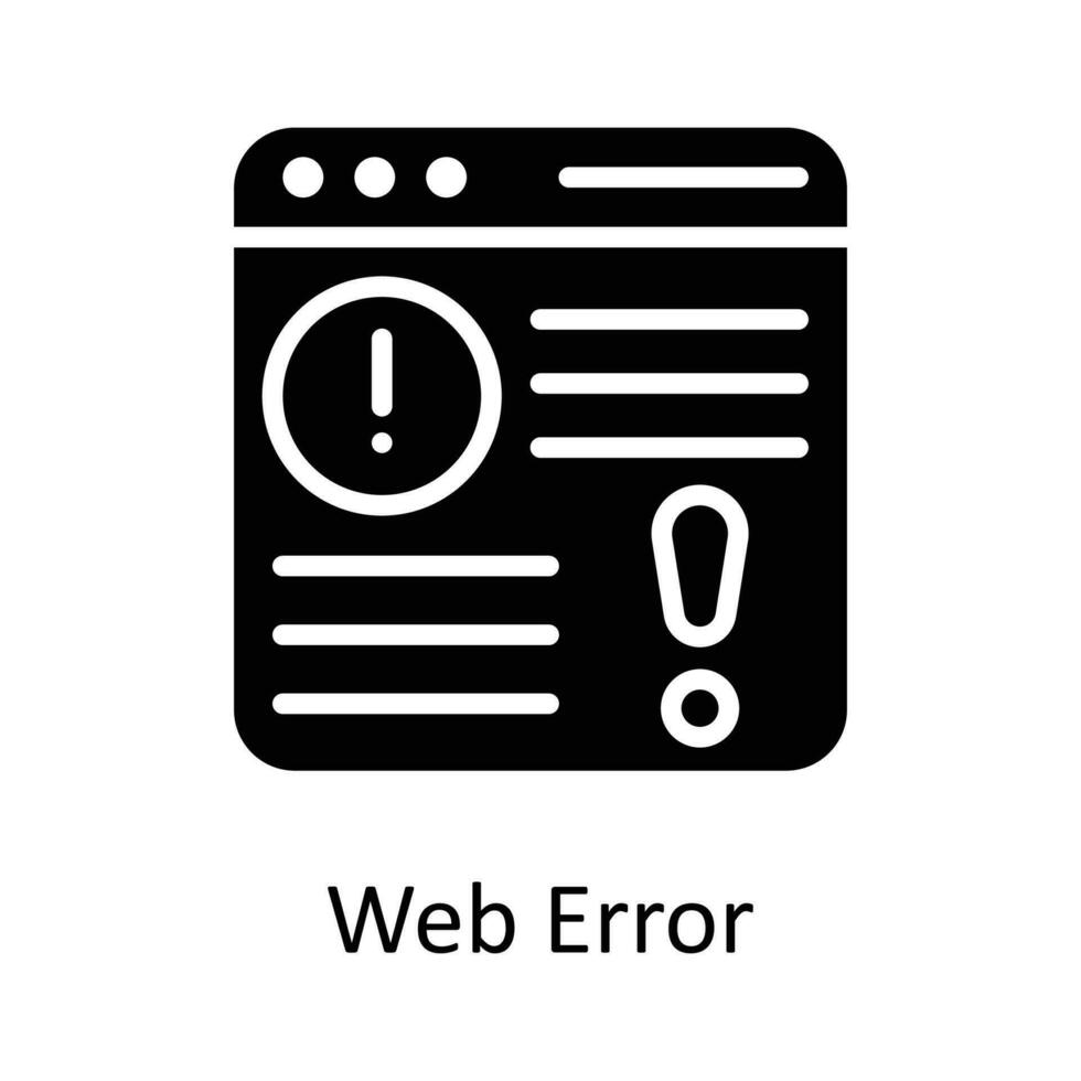 web error vector sólido icono diseño ilustración. seo y web símbolo en blanco antecedentes eps 10 archivo