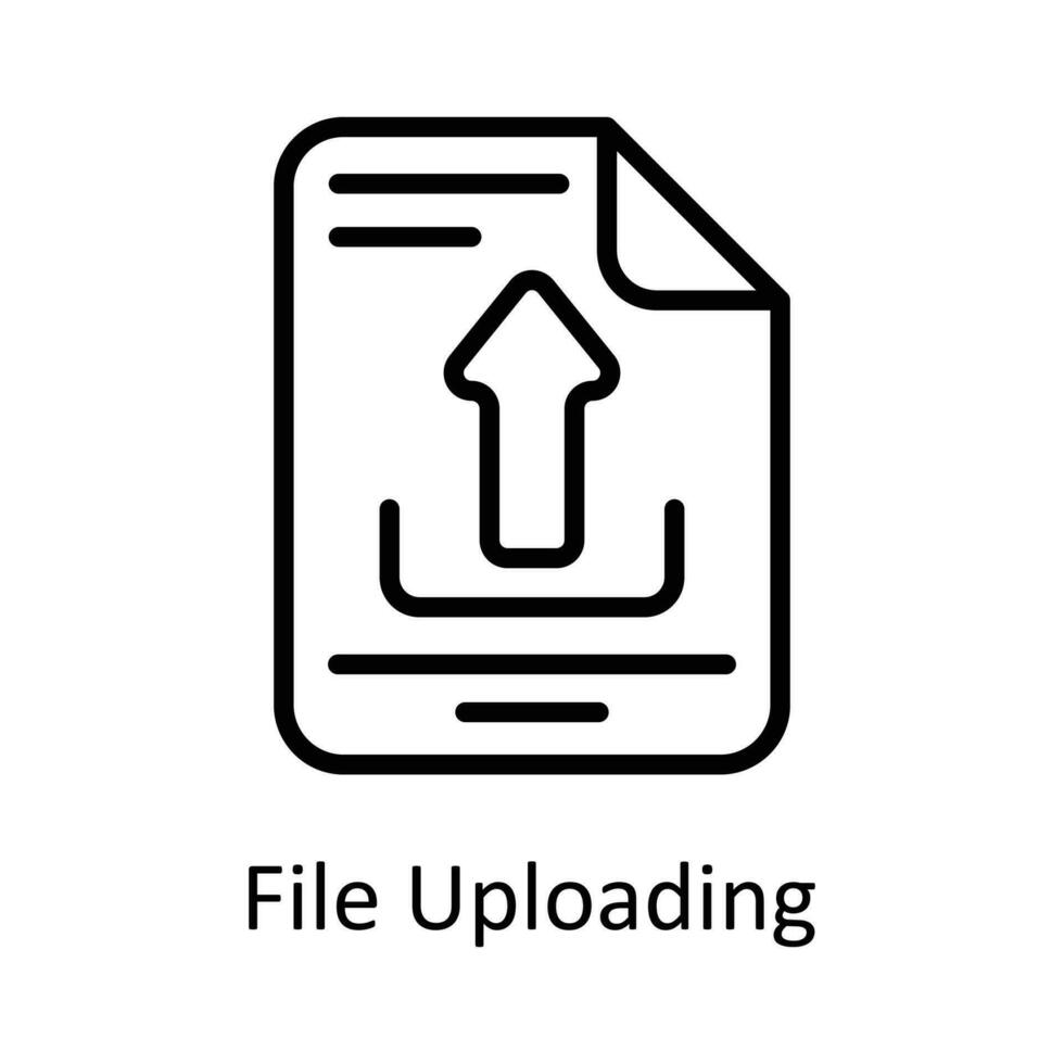 File Uploading Vector  outline Icon Design illustration. User interface Symbol on White background EPS 10 File