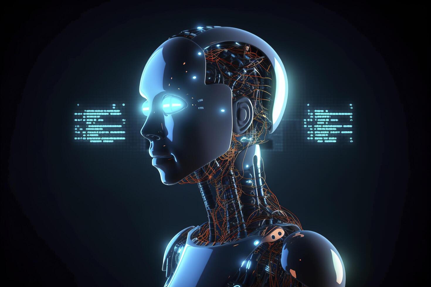 System Artificial intelligence Chat AI, Technology smart robot Ai Chat application software, robot application Chat, photo