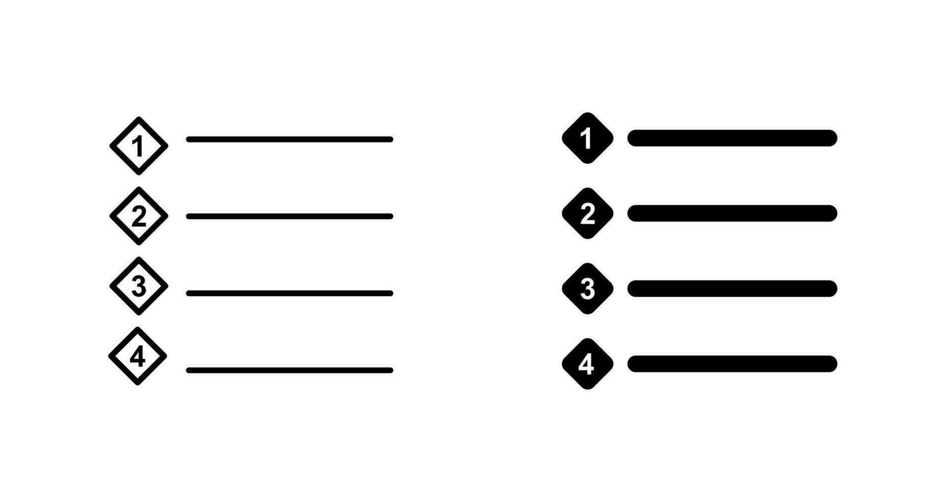 Unique Numbered list Vector Icon