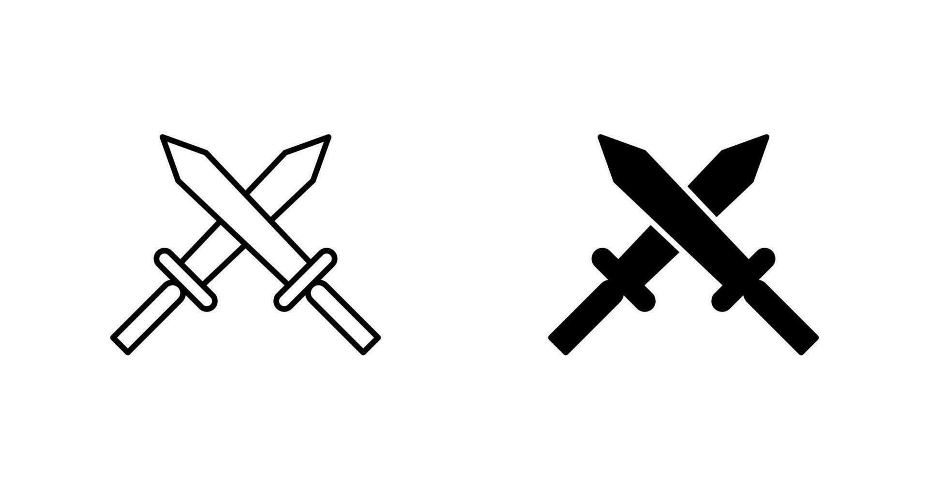 Unique Two Swords Vector Icon