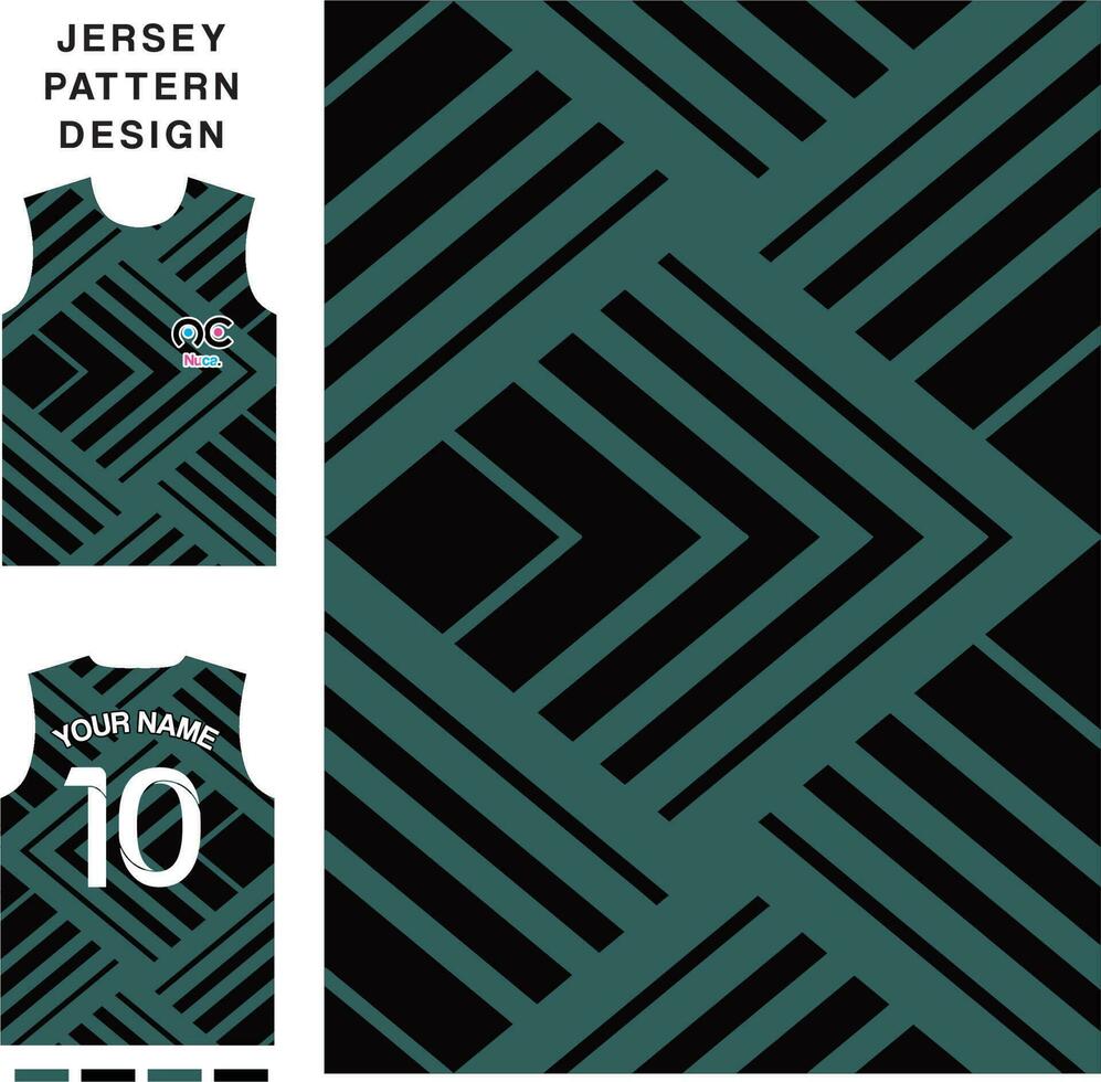 Abstract square concept vector jersey pattern template for printing or sublimation sports uniforms football volleyball basketball e-sports cycling and fishing Free Vector.