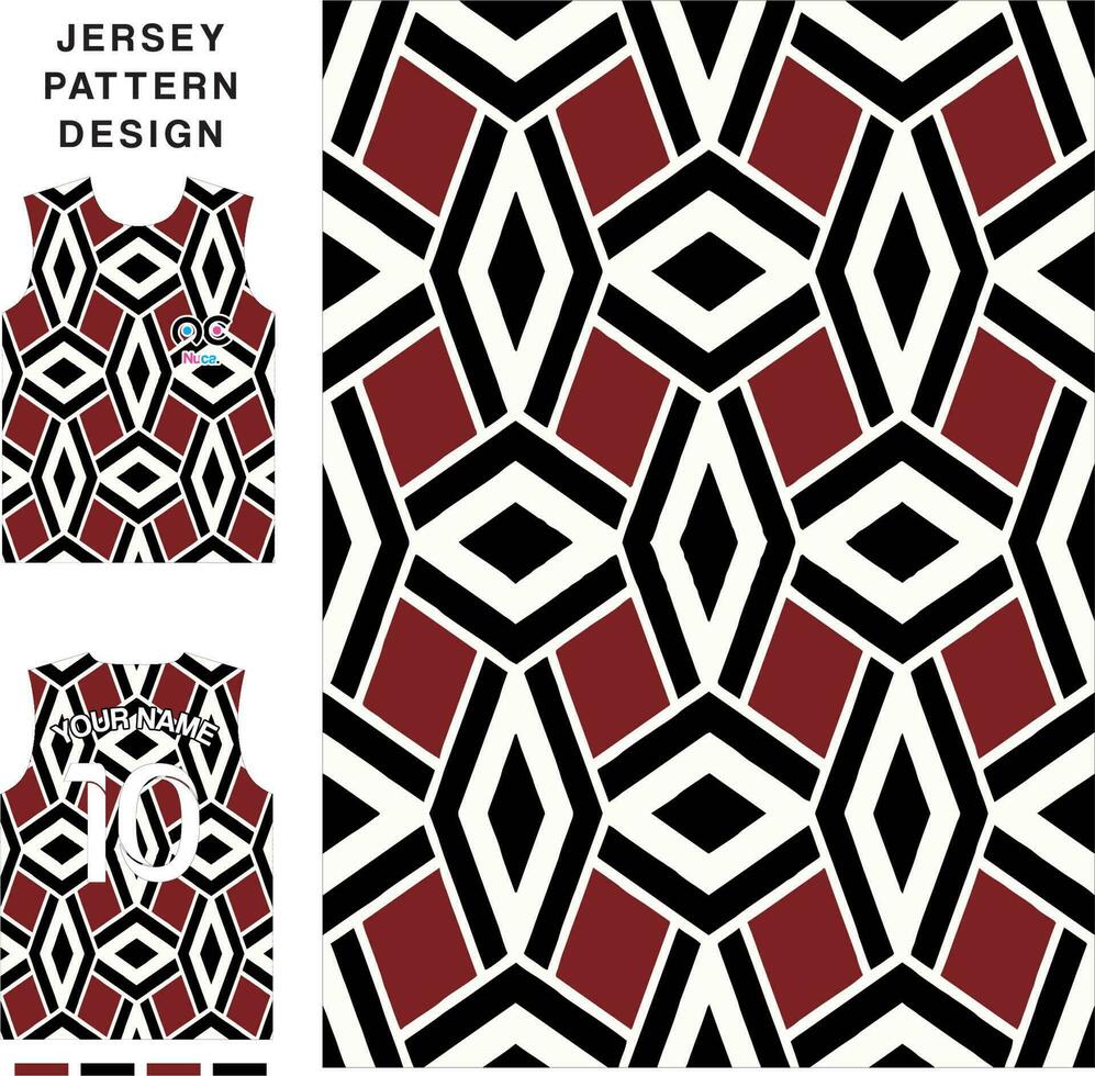 geometric square diamond concept vector jersey pattern template for printing or sublimation sports uniforms football volleyball basketball e-sports cycling and fishing Free Vector.