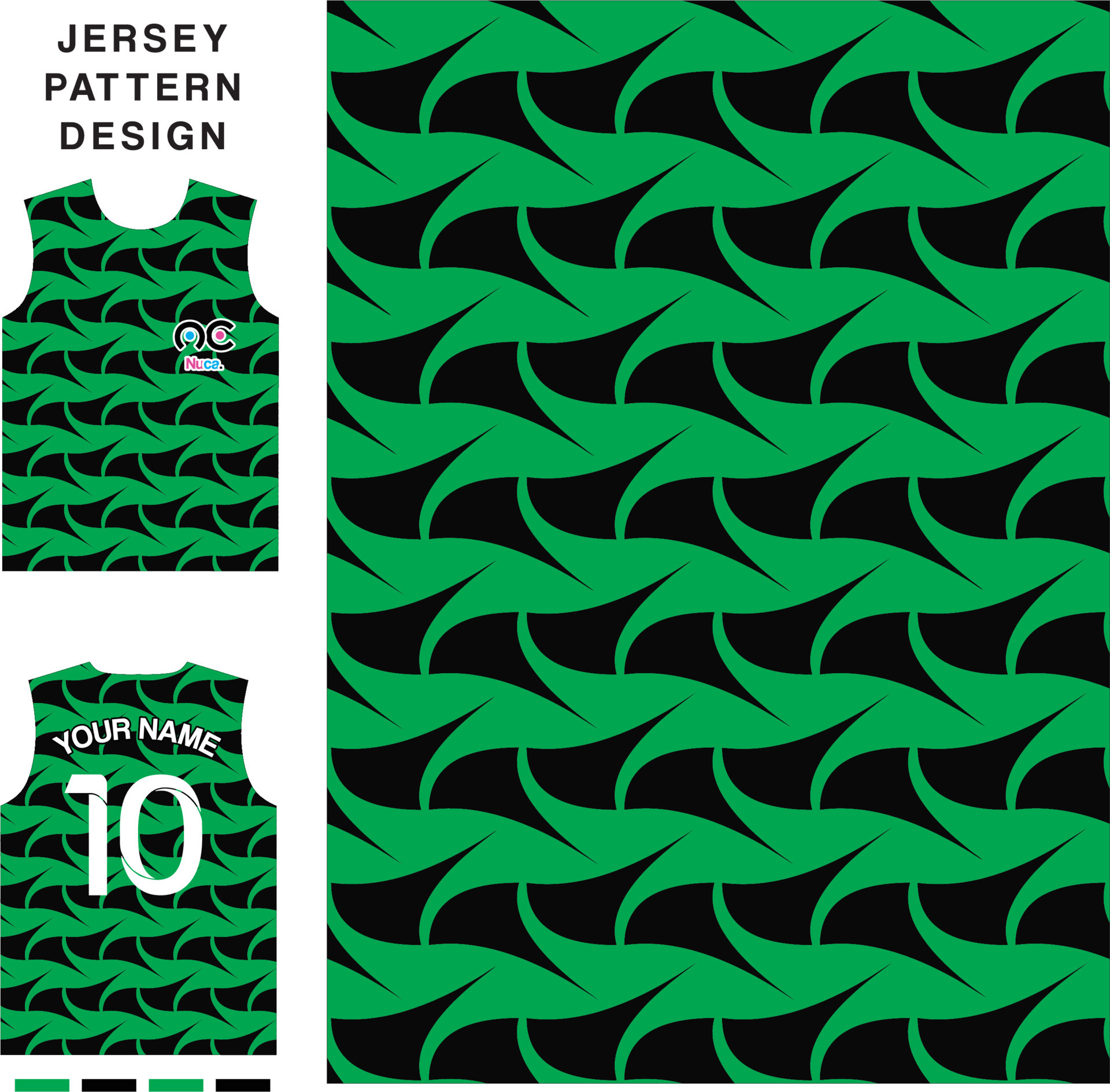 Seamless curved shape pattern concept vector jersey pattern template