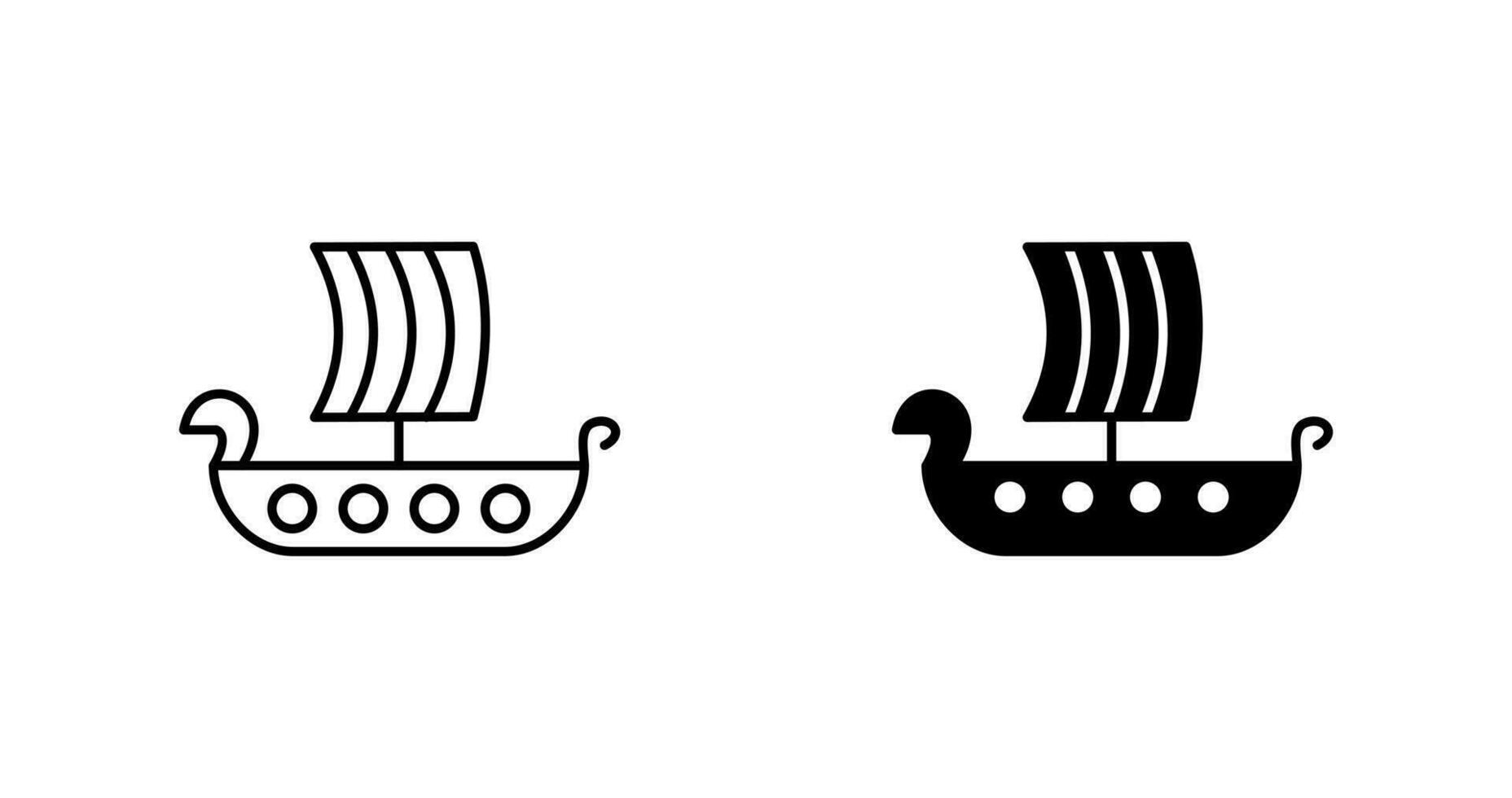 Viking Ship Vector Icon