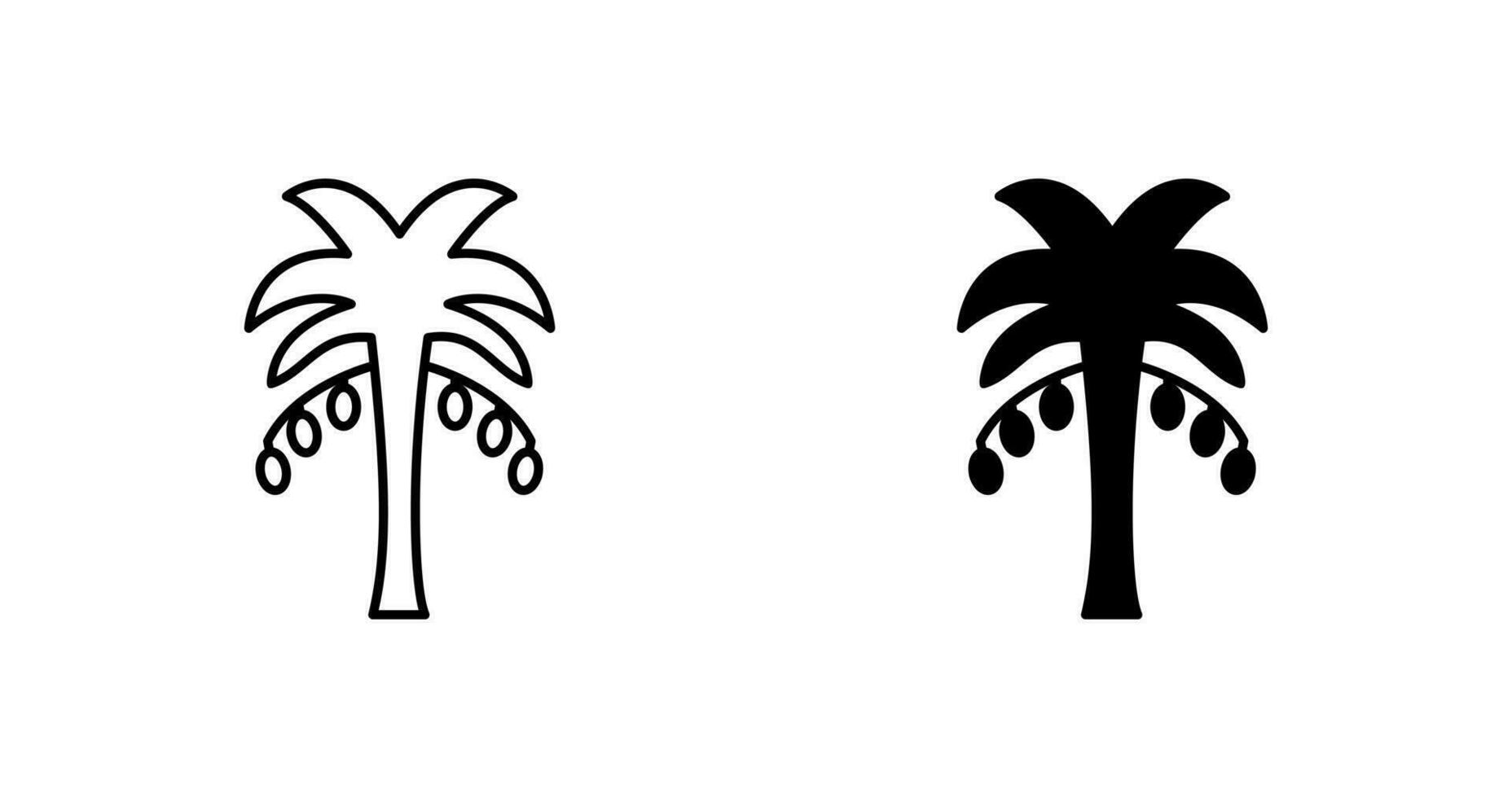 icono de vector de árboles de coco