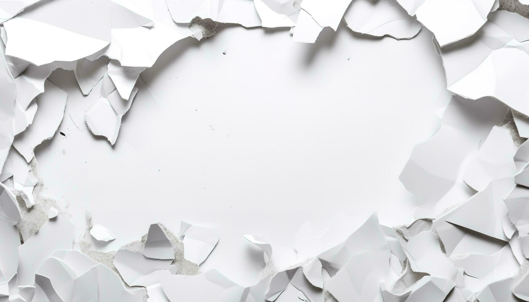 white paper ripped message background isolated on white background, generate ai photo
