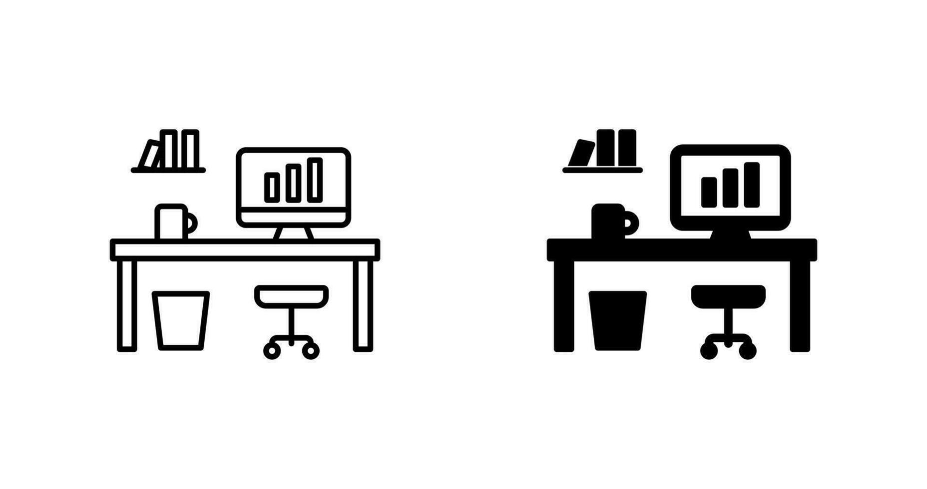 Office Desk Vector Icon