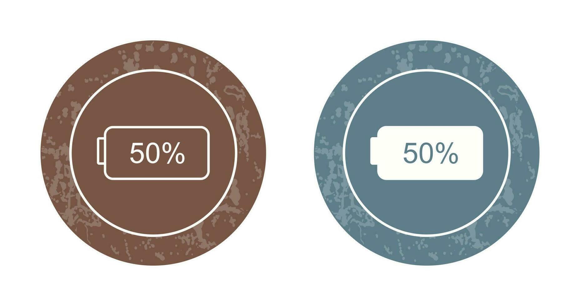 Unique Half Battery Vector Icon