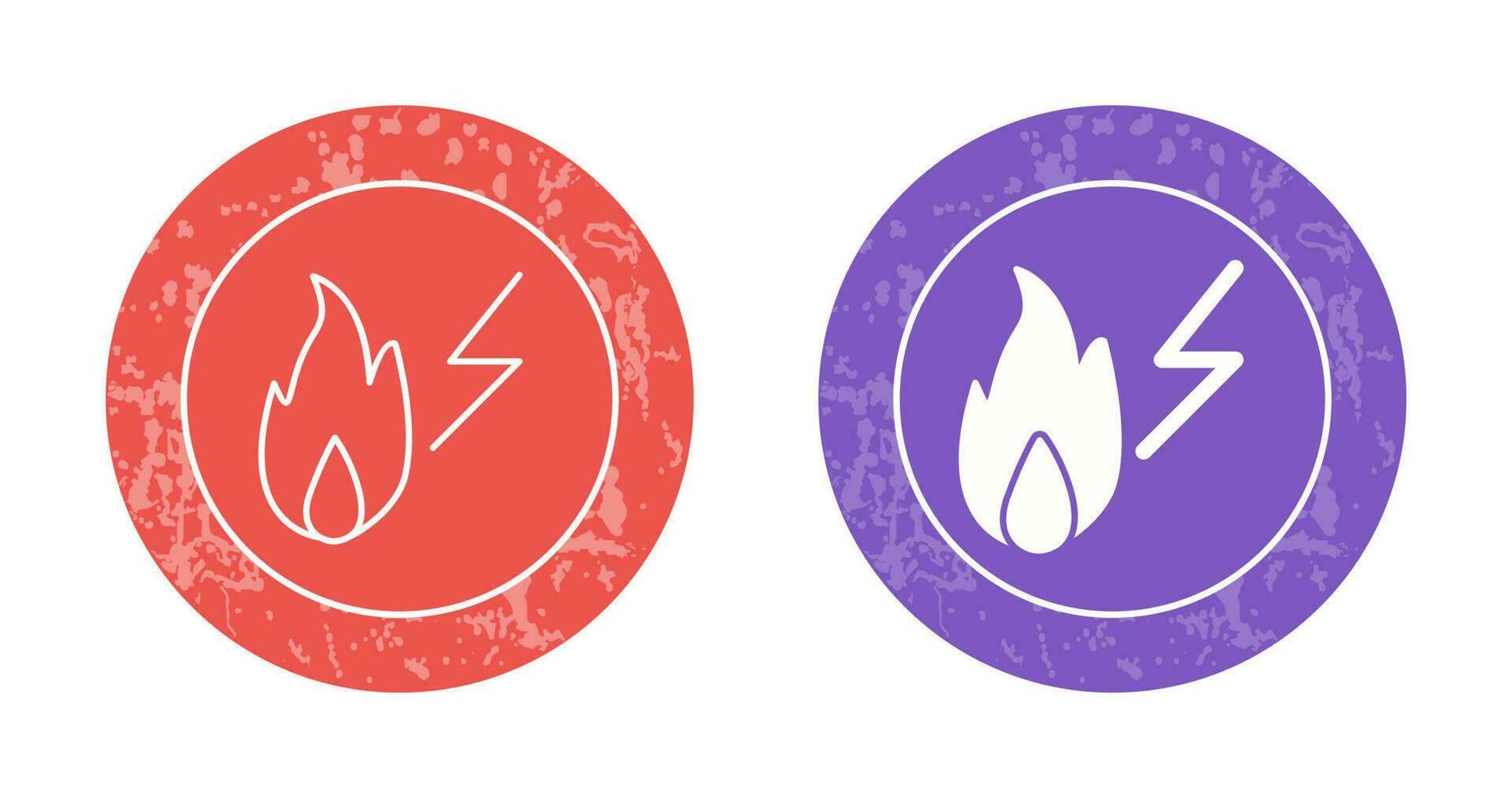 icono de vector de fuego de electricidad único