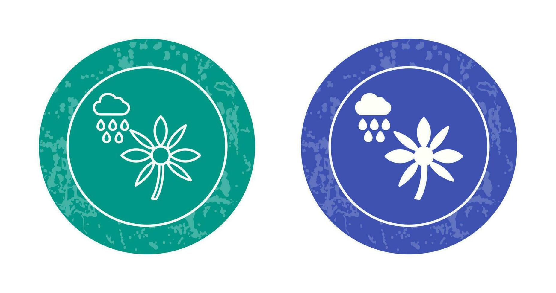 Flower with rain Vector Icon