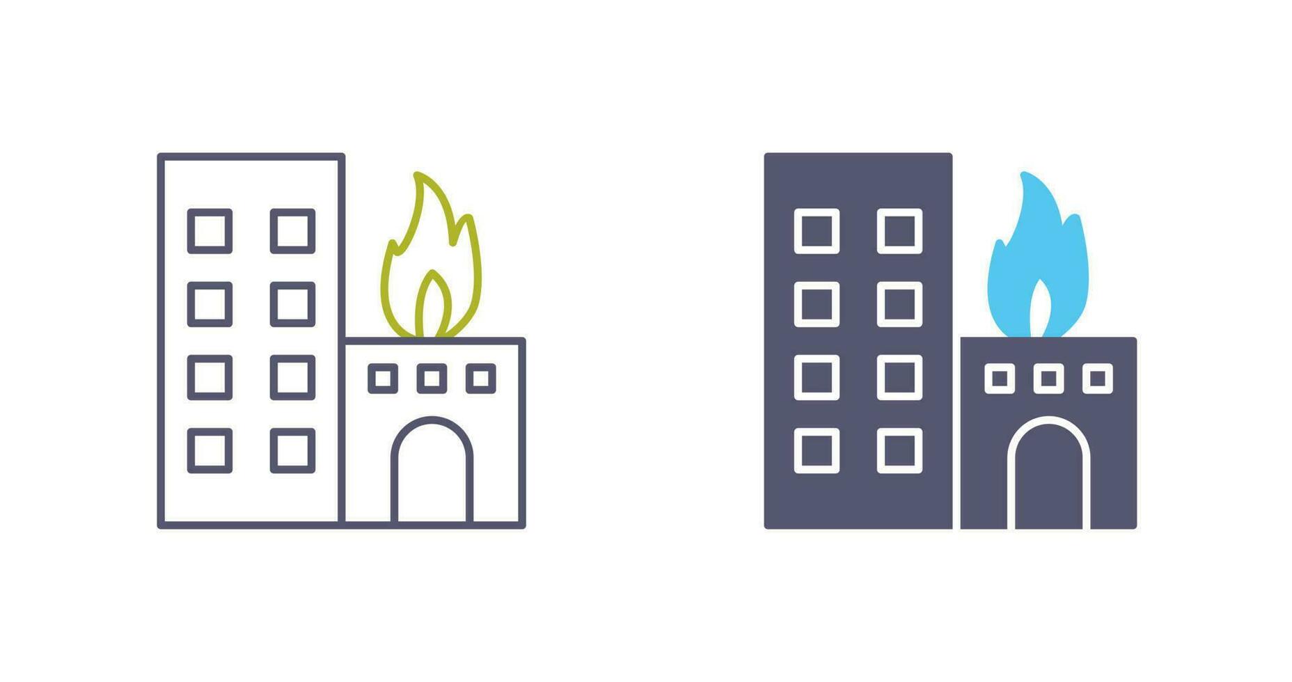 Unique Burning Building Vector Icon