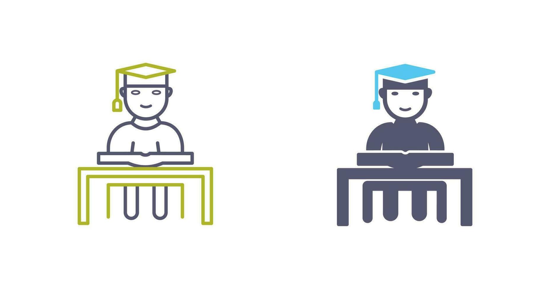 Unique Studying on Desk Vector Icon