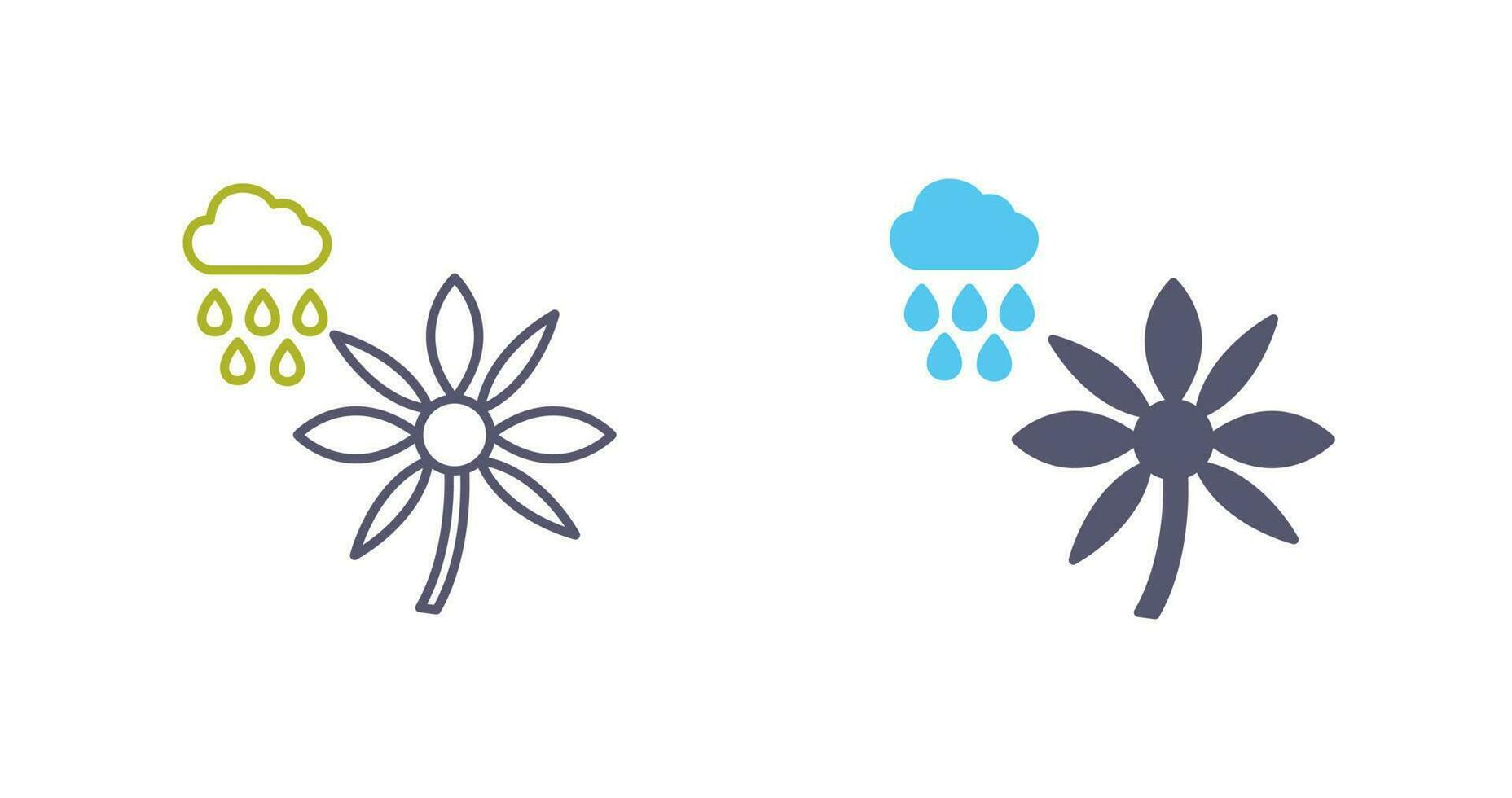 Flower with rain Vector Icon