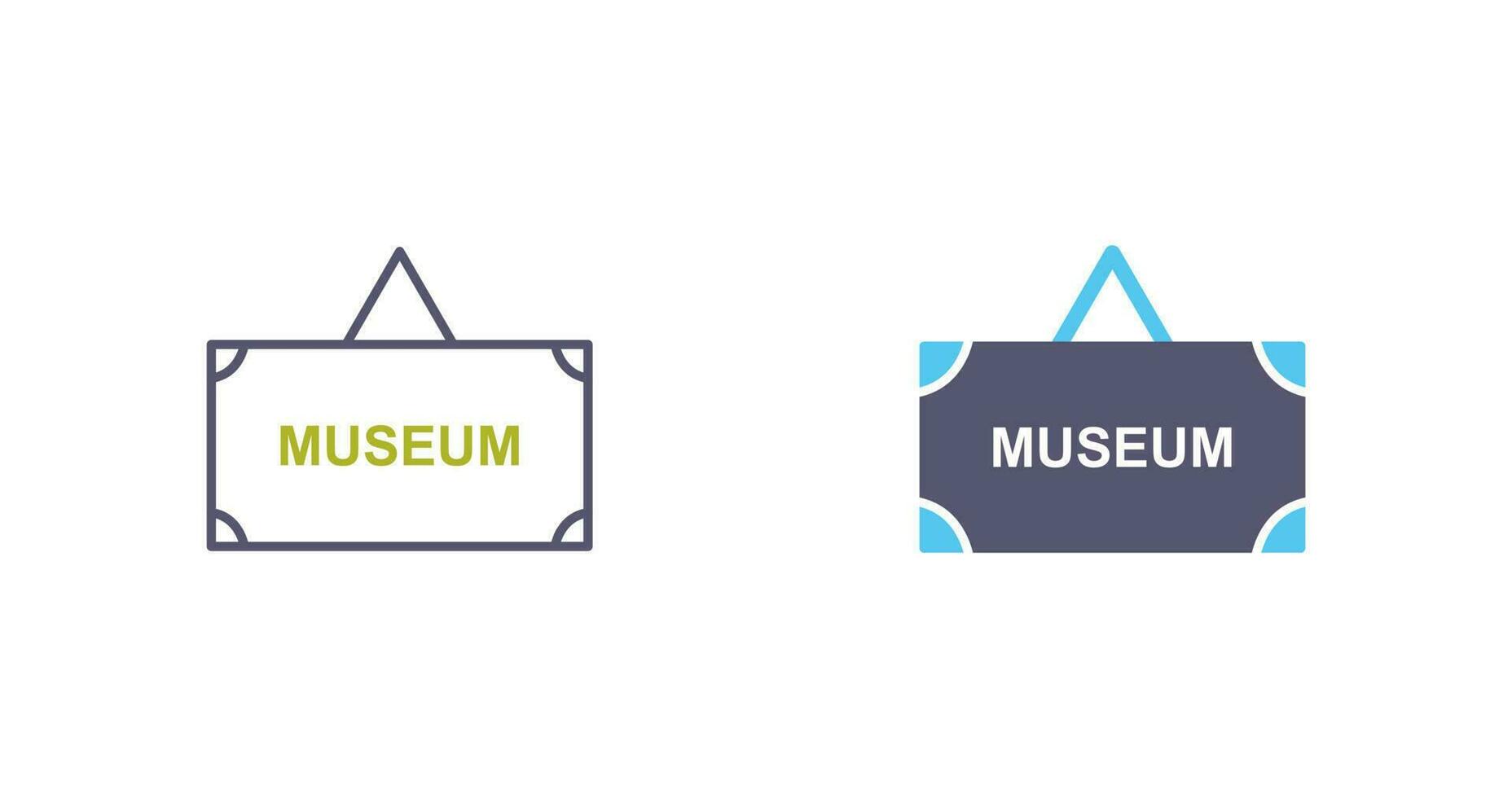 icono de vector de etiqueta de museo