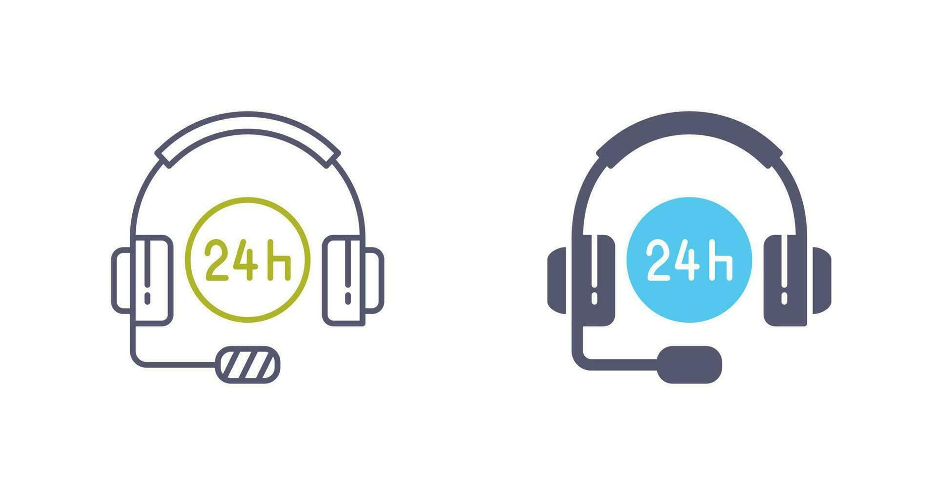 24 Hours Support Vector Icon