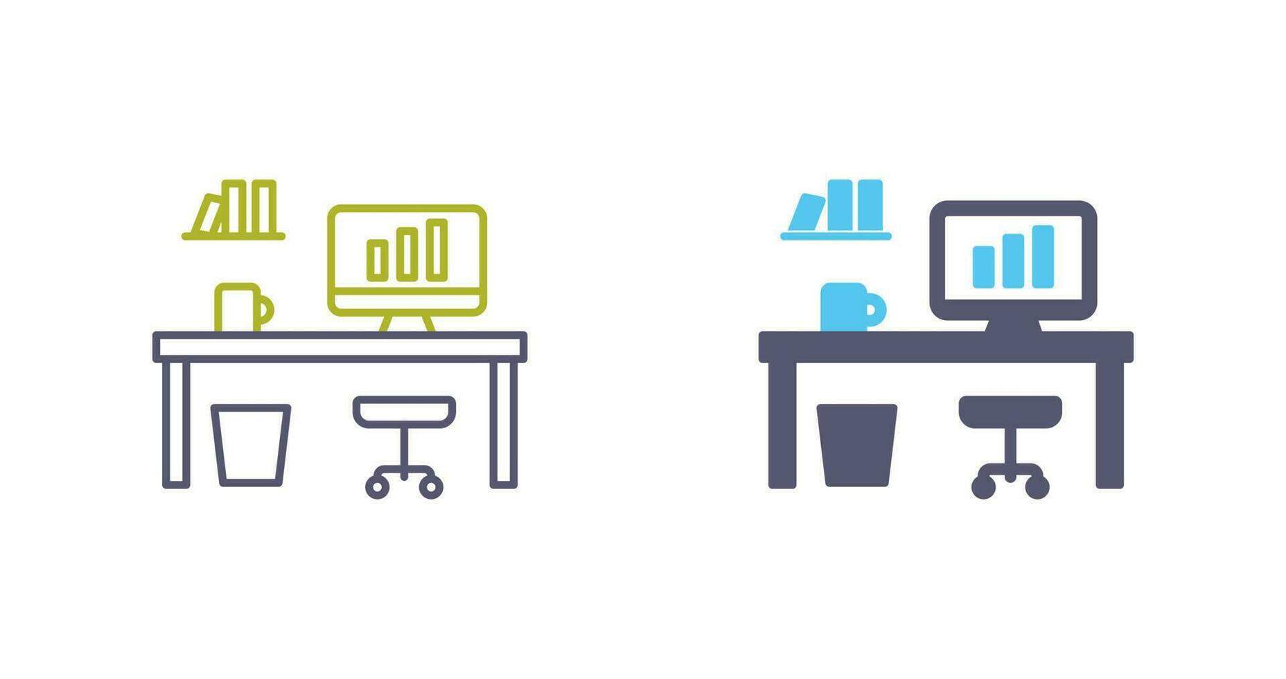 Office Desk Vector Icon